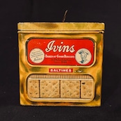 1920s アイヴィンズ ソルティン クラッカー ヴィンテージ ティン缶 IVINS “SALTINES” Cracker Tin T-684