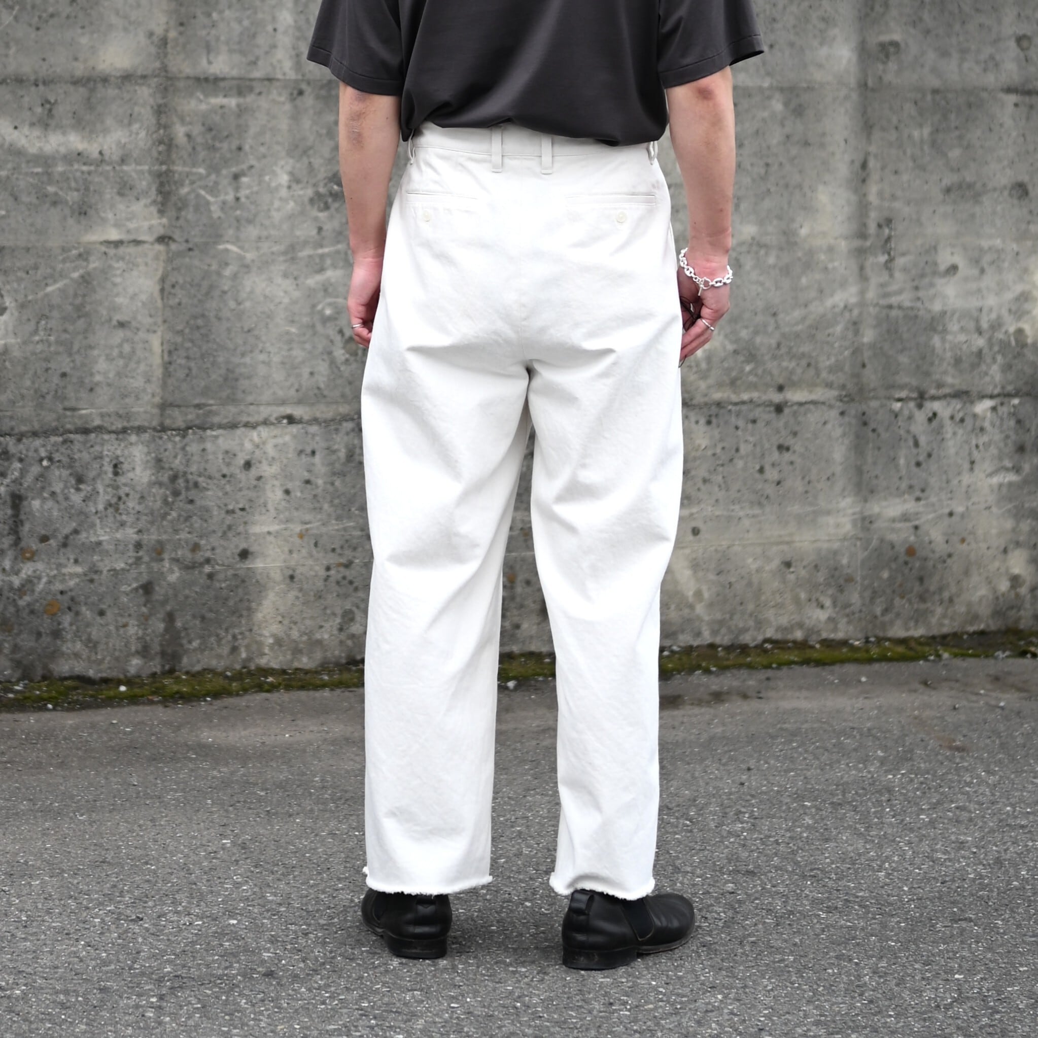 SAYATOMO / 2-Tack Cutoff Wide Denim Pants | GANKO