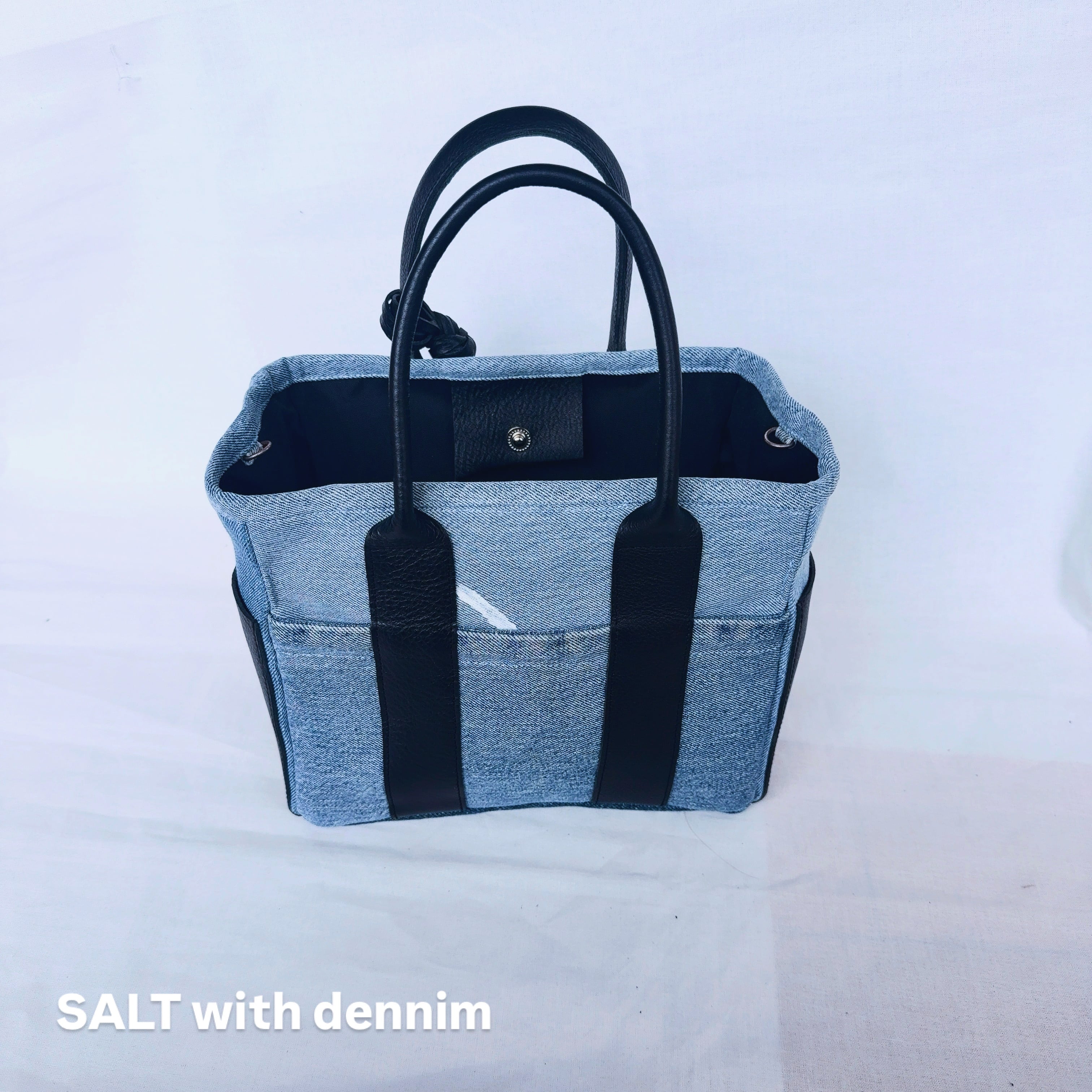 Denim×leatherスクエアトートmini No.6745