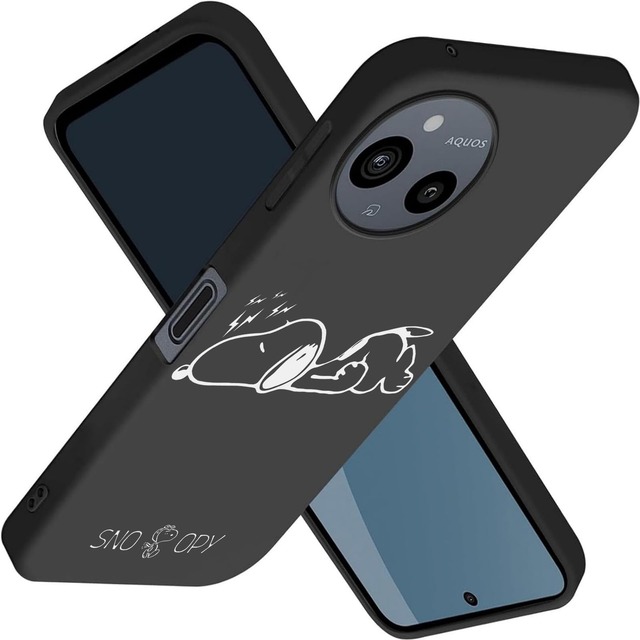 MIKYPOOZ AQUOS R10/R9 用 ケース スヌーピー アニメ 漫画 キャラクター かわいい シンプルさ TPU 素材 耐衝撃 滑り止め 快適な感触 レンズ保護 薄くて軽い ワイヤレス充電対応 (AQUOS R10/R9 用)