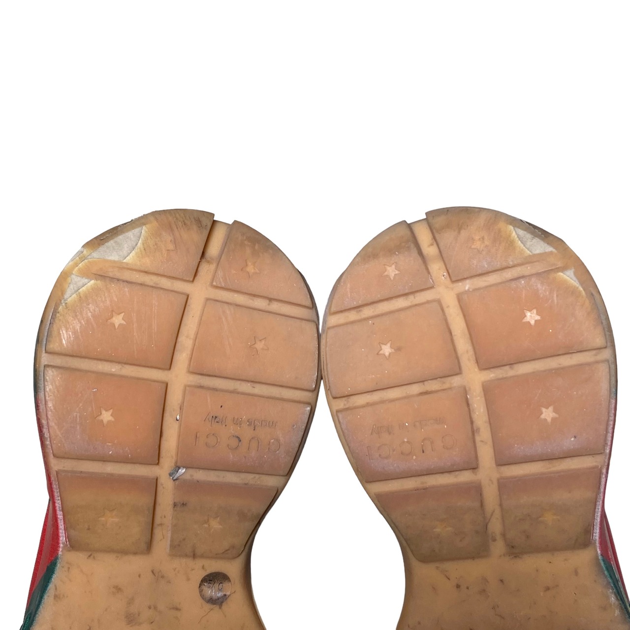 GUCCI web print leather sneaker "RHYTON"