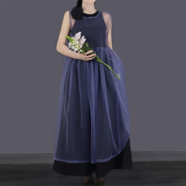 【Tea Tree】チュールノースリーブワンピース 6color 10875