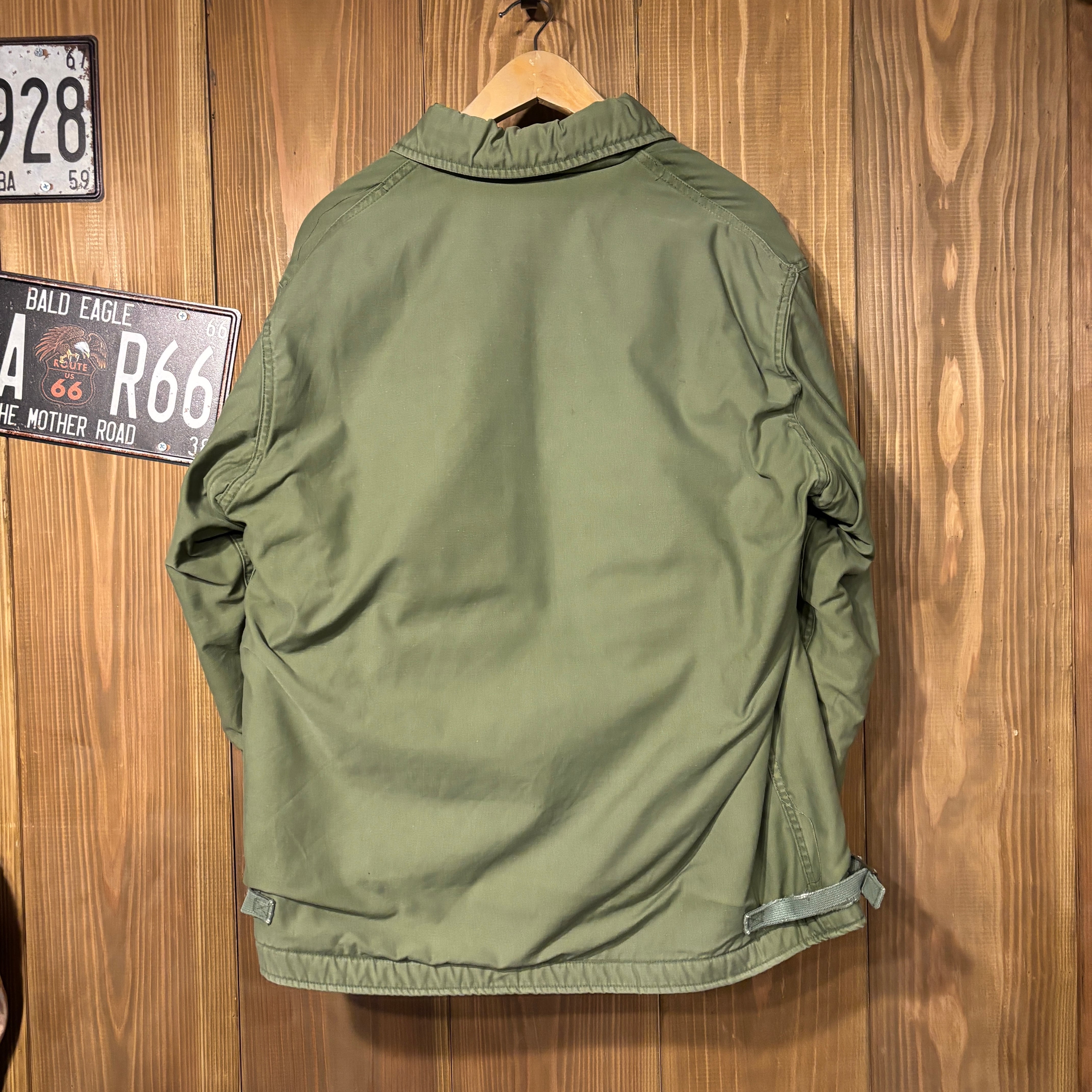 80s 米軍 実物 A-2 デッキジャケット ミリタリー ヴィンテージ L USN