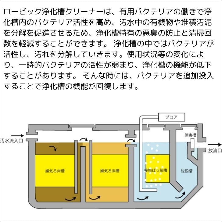 浄化槽用保守メンテナンス用バクテリア製剤 合併浄化槽・単独浄化槽の