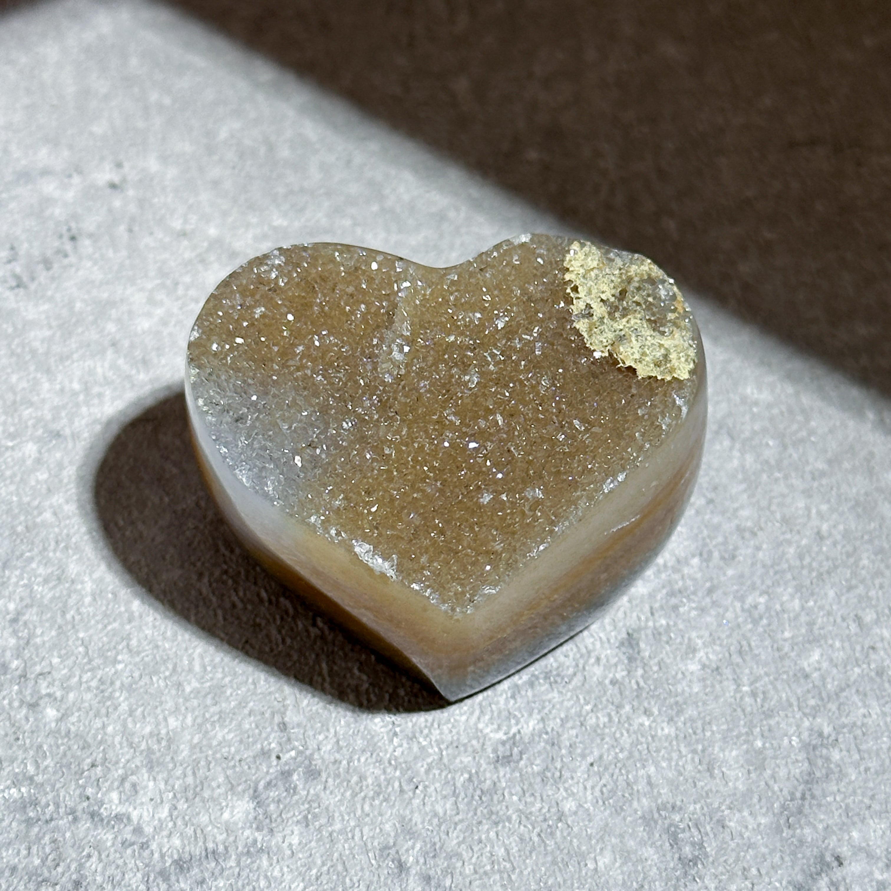 アゲート×ドゥルージー ハート 44◇ Agate × Druzy ◇天然石・鉱物