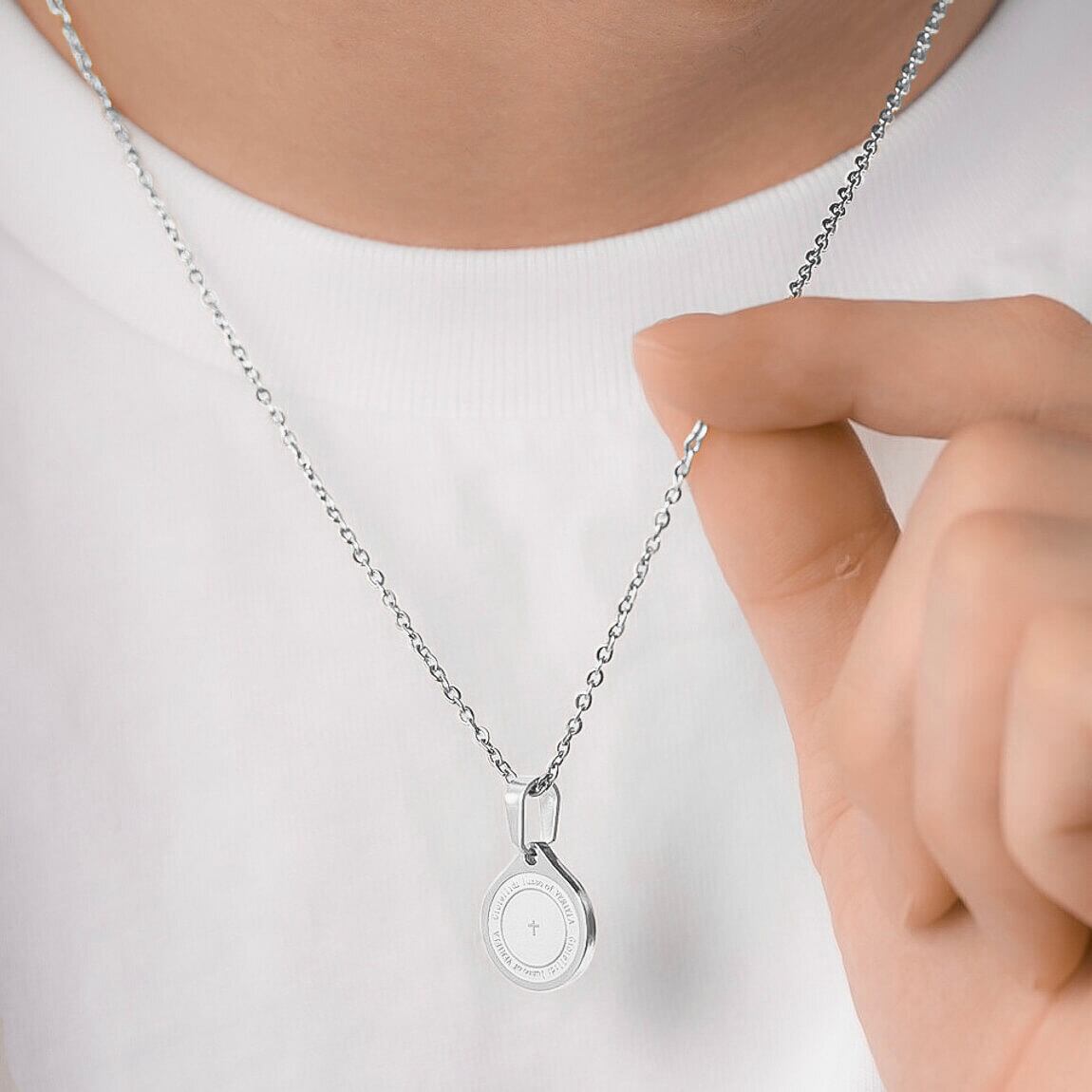 316L cross coin necklace VN6-23 | VERIELA