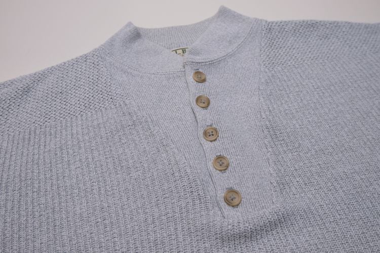 80's L.L.Bean cotton henry-neck Sweater 