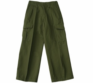 C/LI DOUBLE TUCK CARGO PANTS / 綿麻ダブルタックカーゴパンツ (KHAKI)