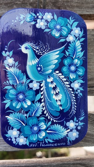 ペトリキウカ塗り　木製ボード　ティモシェンコ作　インテリア