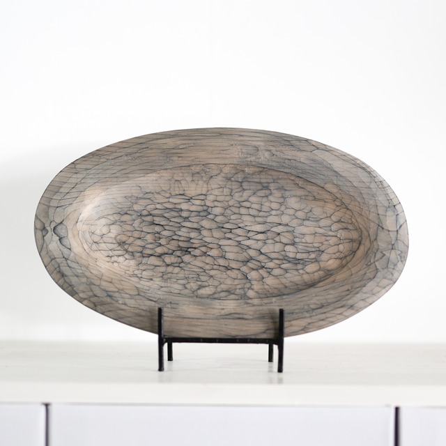 眞島 拓 - 透かし漆 オーバルリム皿 (made in Japan)