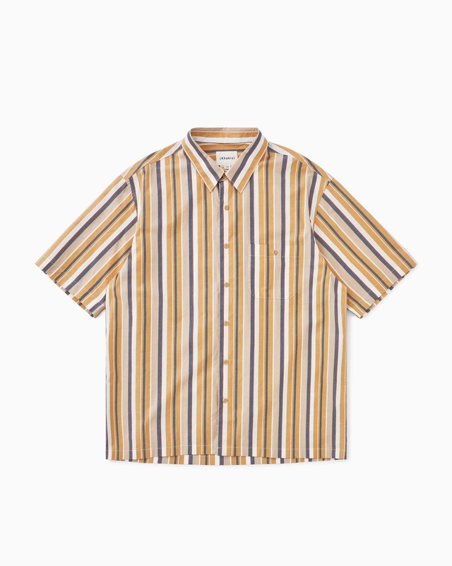[Khakis] Cabana Stripe S/S Shirt Orange 正規品 韓国ブランド 韓国ファッション 韓国代行 カーキス 日本 店舗 (Khakis)