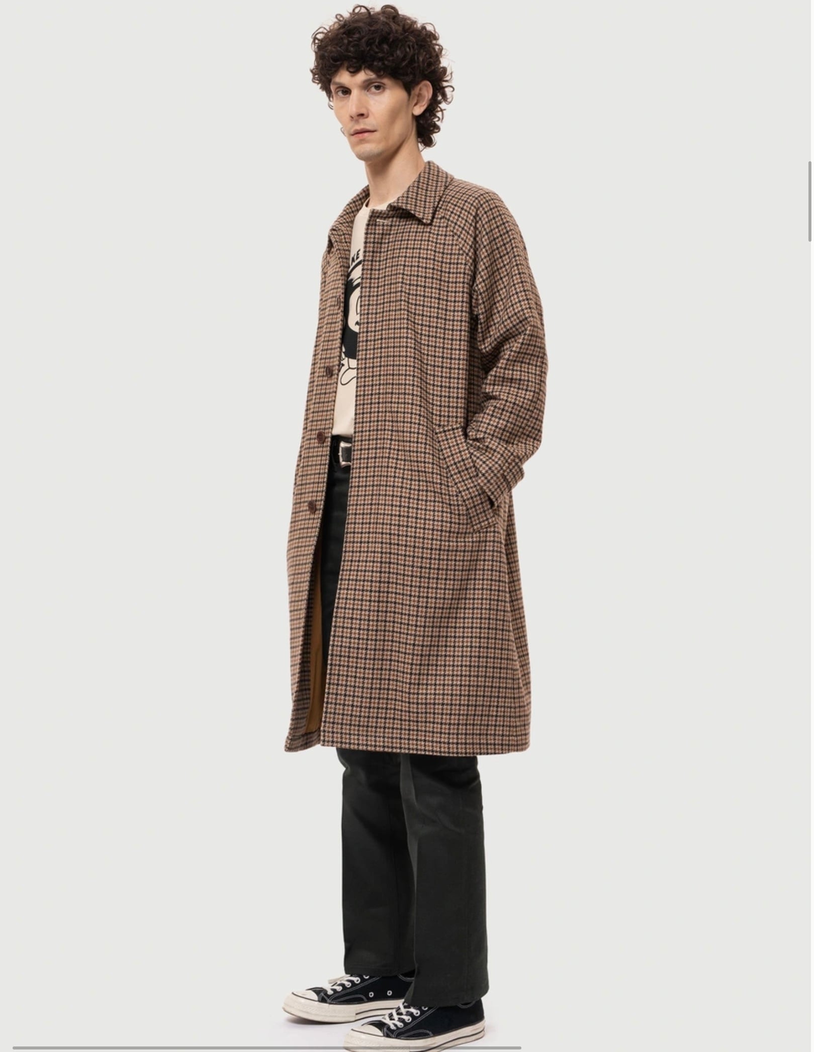 Nudie jeans ヌーディージーンズ 2022秋冬 Corey Car Coat Brown チェックコート | An