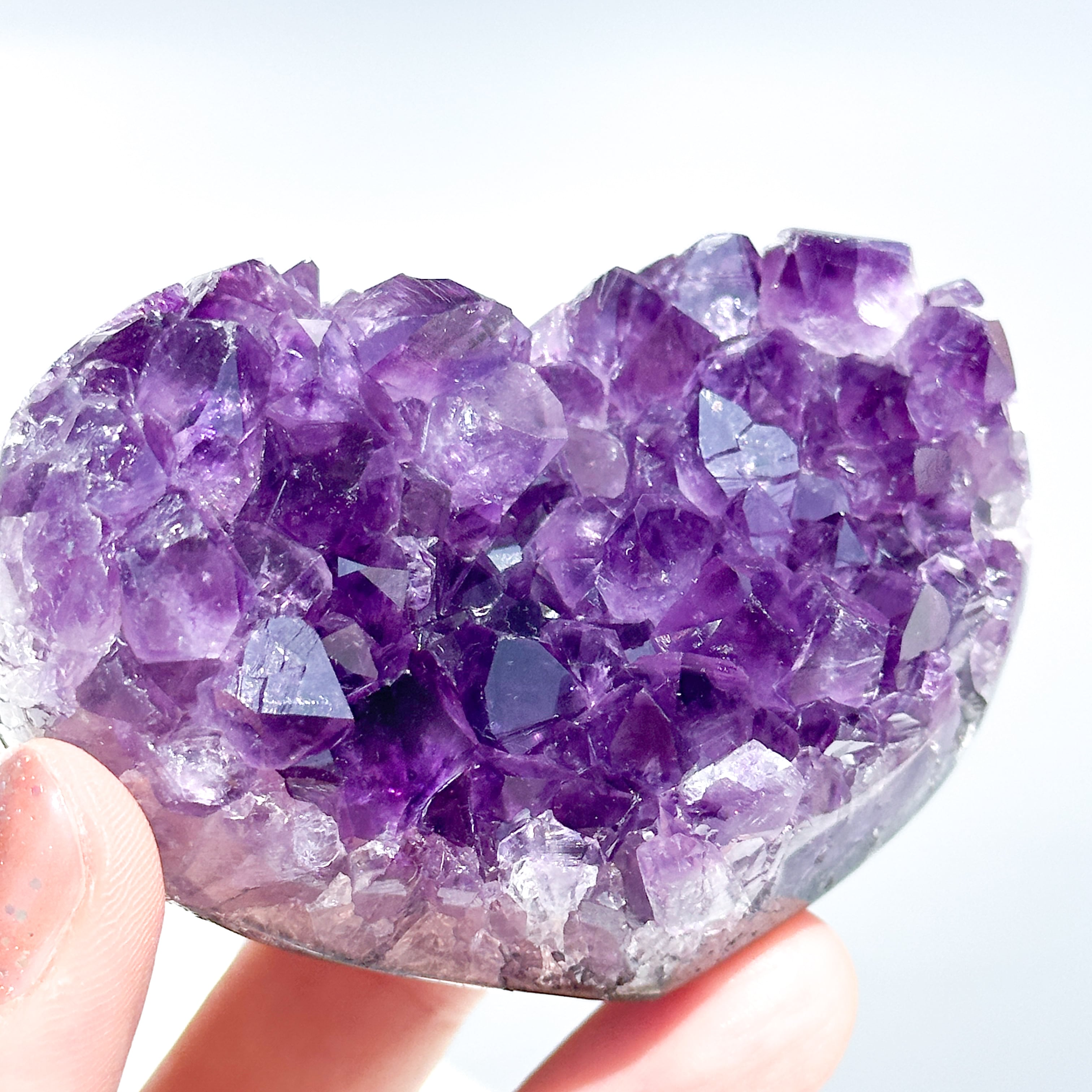 高品質 アメジストカクカクハート♡♡No.1986 ウルグアイ産アメジスト ハート12◇ Amethyst ◇天然石・鉱石