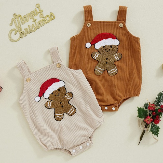ベビー 秋冬新作　クリスマス刺繍   お出かけ用 サロペット
