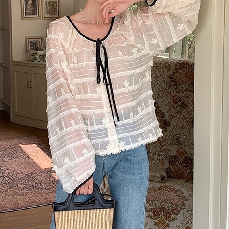 round neck mesh shirt