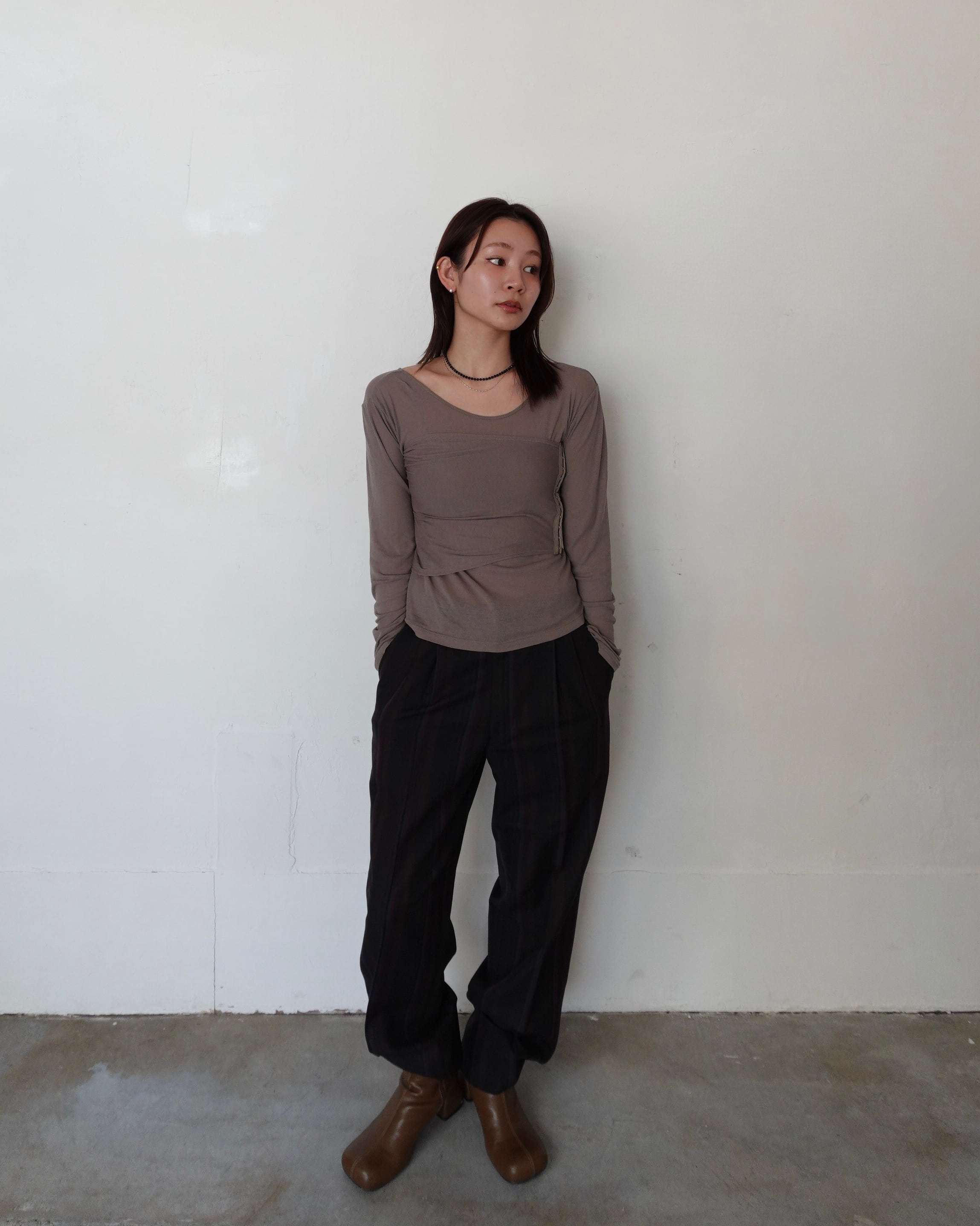 キューイ quui string knit bustier Black ビスチェ bustier set tops 【beige】 | quūi