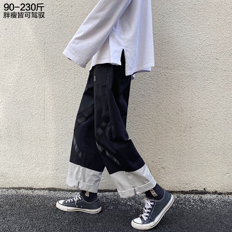 クロスカラーパンツ ルーズカジュアルスプリングサマー 大きめサイズ 春物 夏物 ヒップホッププラスサイズ13105733295