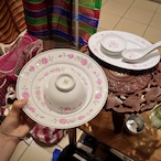 【台湾食器】淡いピンクのお花-小皿