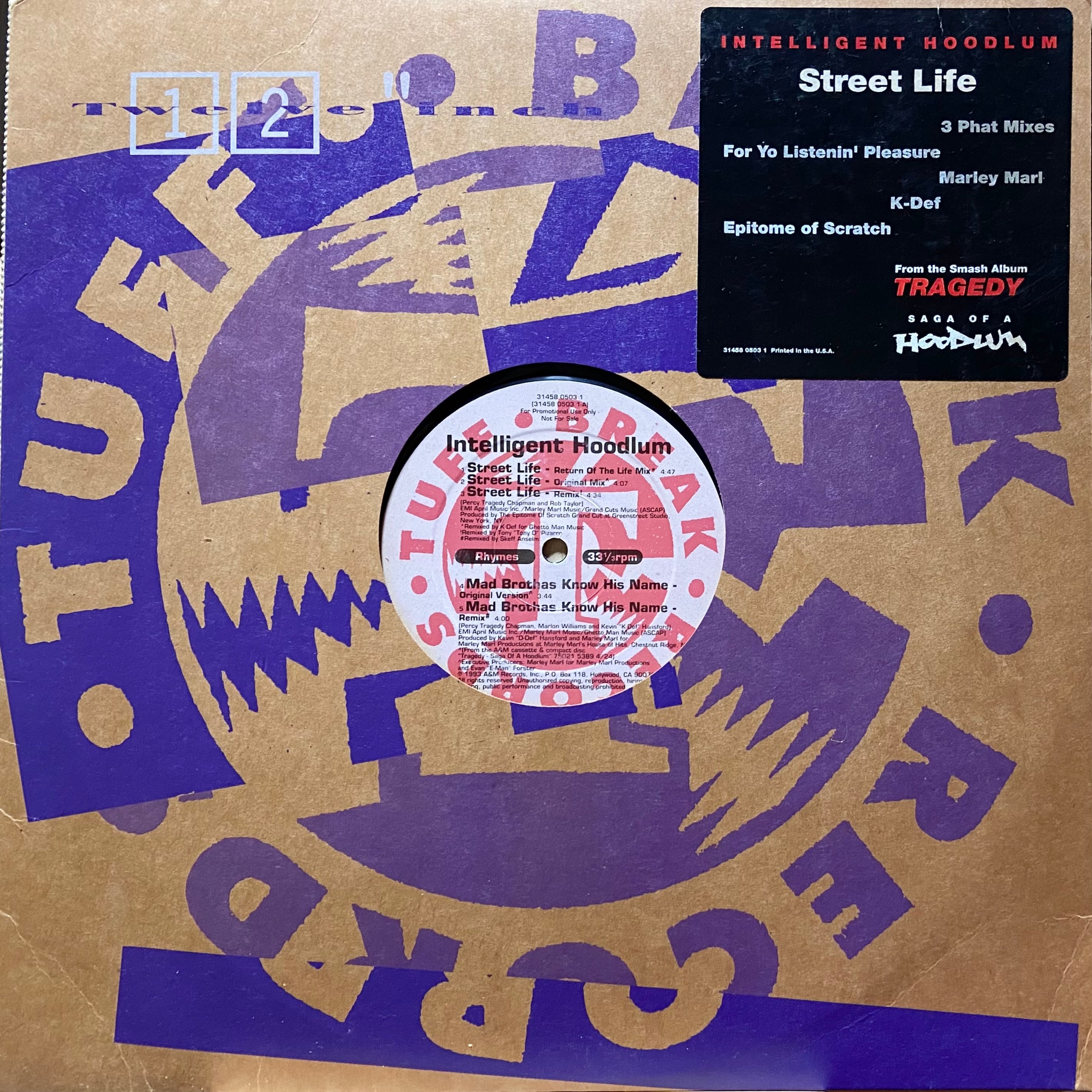 Intelligent Hoodlum / Back To Reality | used HIPHOP vinyl ZEAK