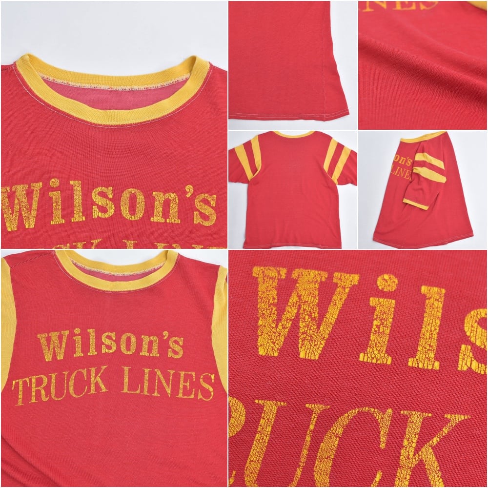70s～ Wilson's TRUCK LINES ナイロン フットボールTシャツ