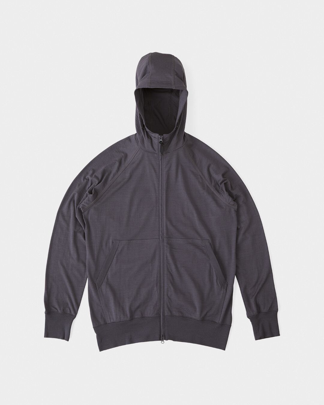 山と道　100%メリノウール　ハーフジップ　グレー 山と道 100% Merino Half Zip Hoody Gray Marl 100% Merino Half Zip