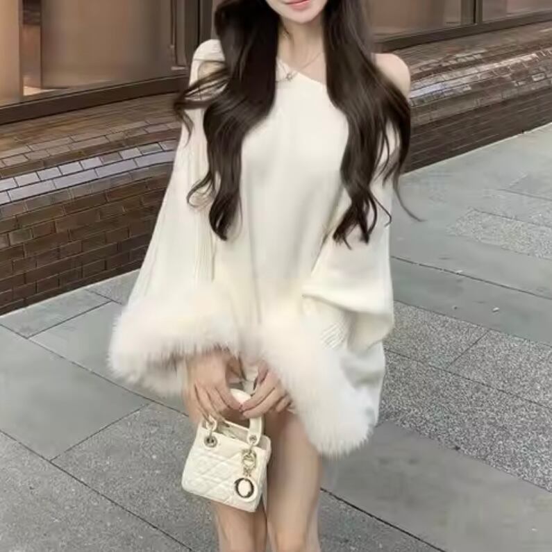 fur sleeve relax knit