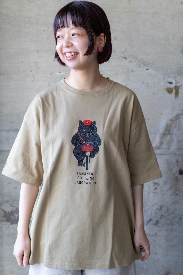 山猫オリジナルTシャツ/自転車【ベージュ】