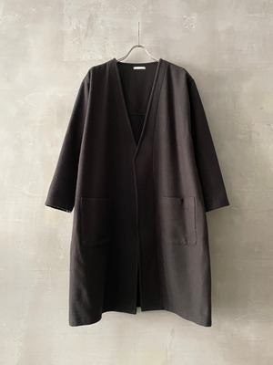 【 customer's used 】T/f Kersey Melton Collarless Gown Coat 2018 (006) - burnt
