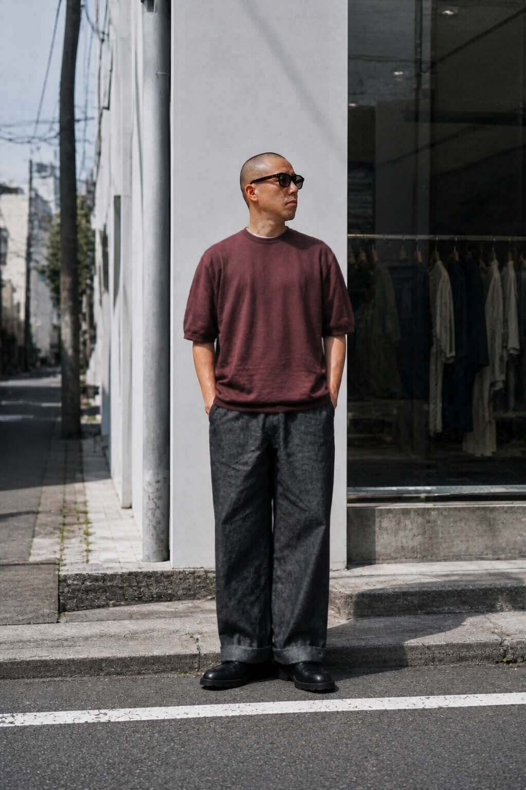 STILL BY HAND コットンリネン半袖ニット KN03262 | Lampa