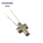 white gold coating cz diamond separate  necklace