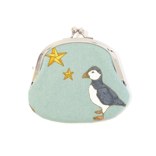 がま口小銭入れ ツノメドリ puffin コインケース 財布 G570 3.3寸