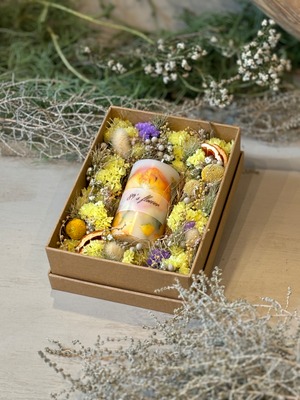ボタニカルキャンドル＆ドライフラワーBOX（ビタミンイエロー）
