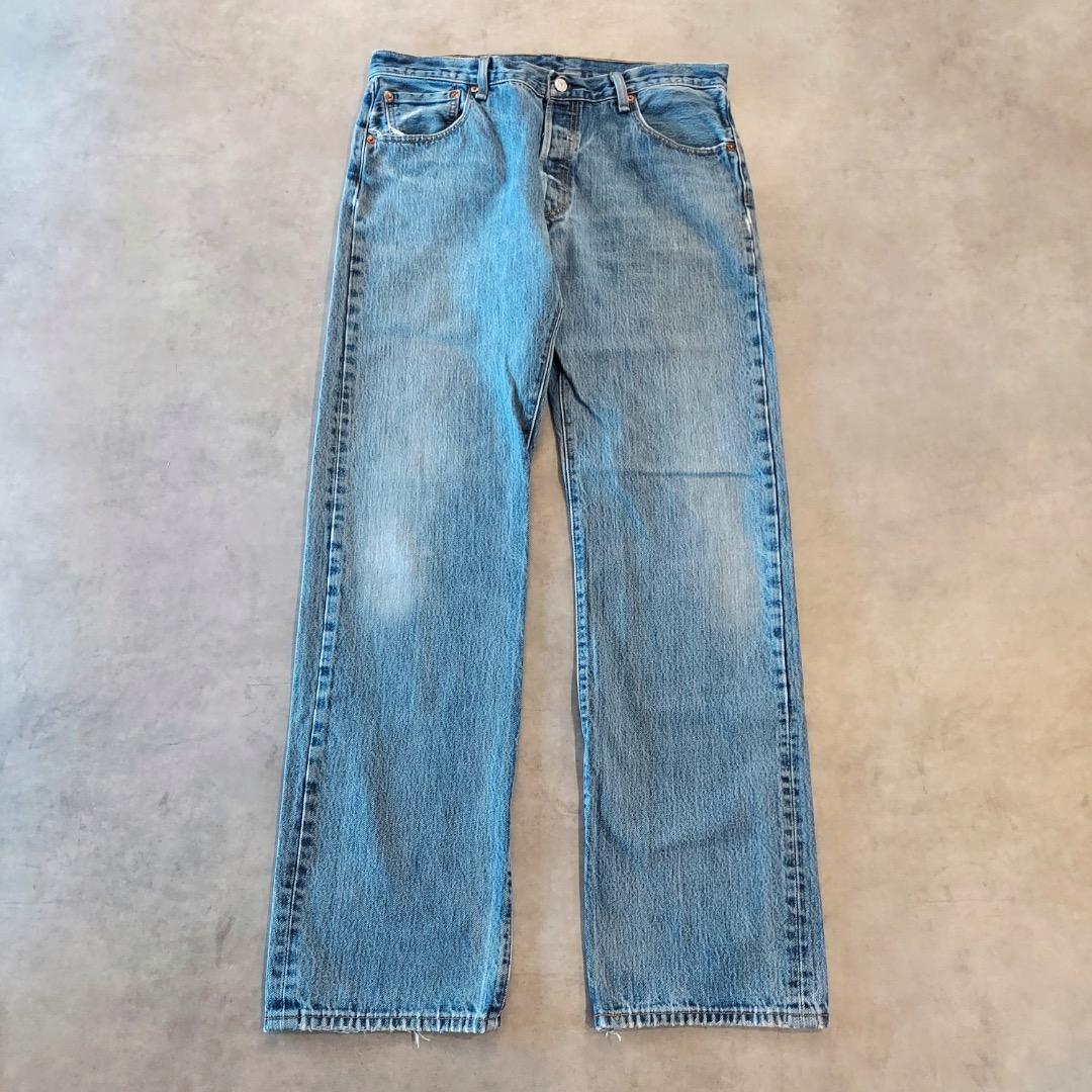 リーバイス501 Levis W36 ブルーデニム 青 ヒゲ 古着 18162