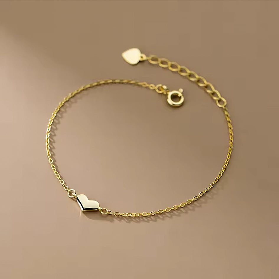 【ハート♡ブレスレット】SV925 シルバーブレスレット ハートデザイン シンプル 韓国ファッション おしゃれ 人気 デザイン Heart bracelet