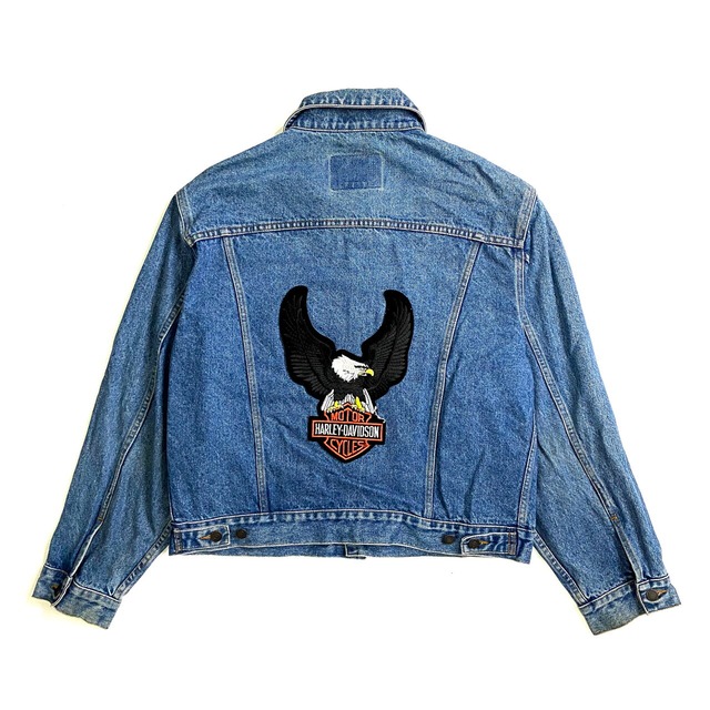USA古着 90s～ デニムカバーオール L～XL程度 刺繍・ワッペン オールド 