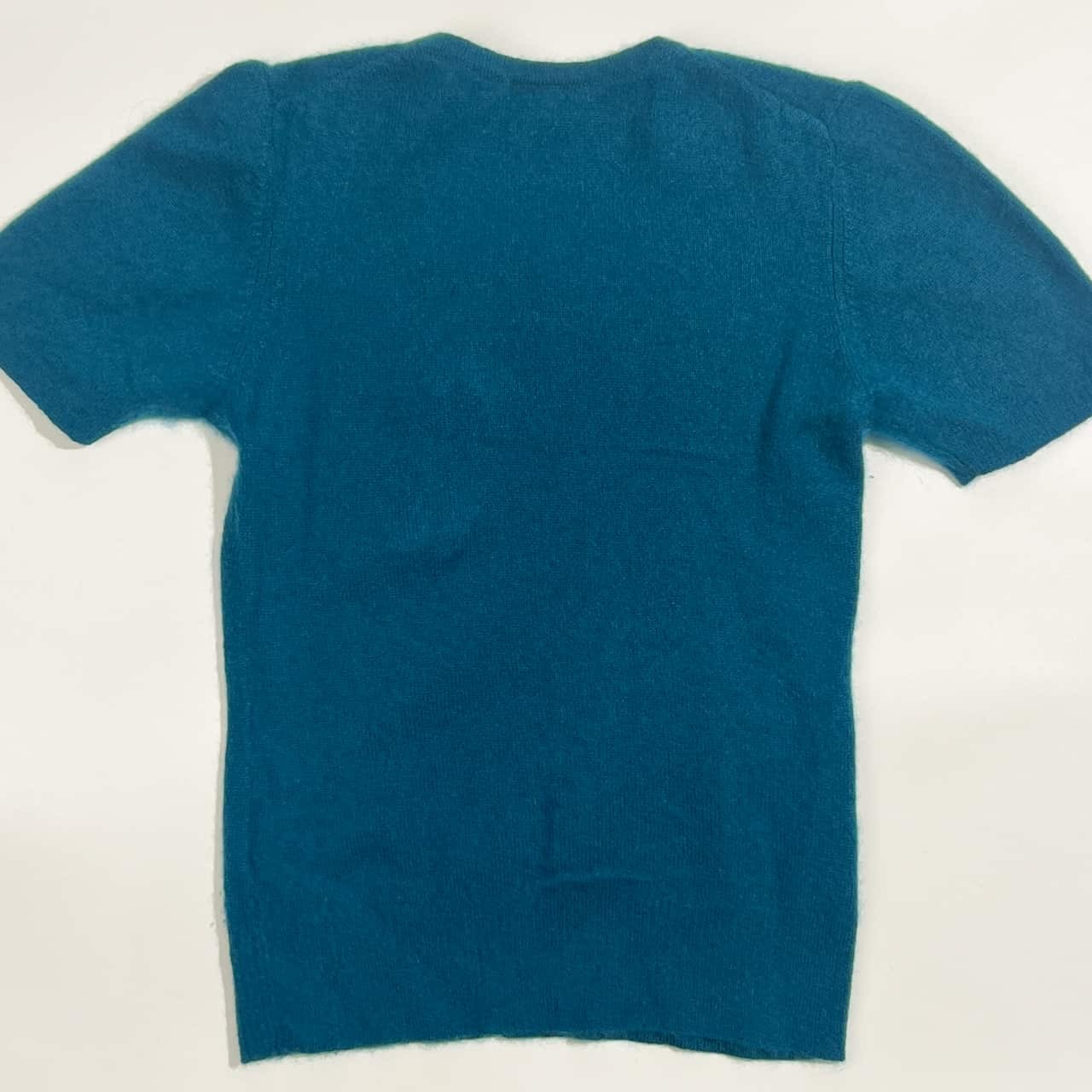 アンサンブル カシミヤ100% next eye ネクストアイ ニット カーディガン 半袖 セーター 2/青緑系 レディース