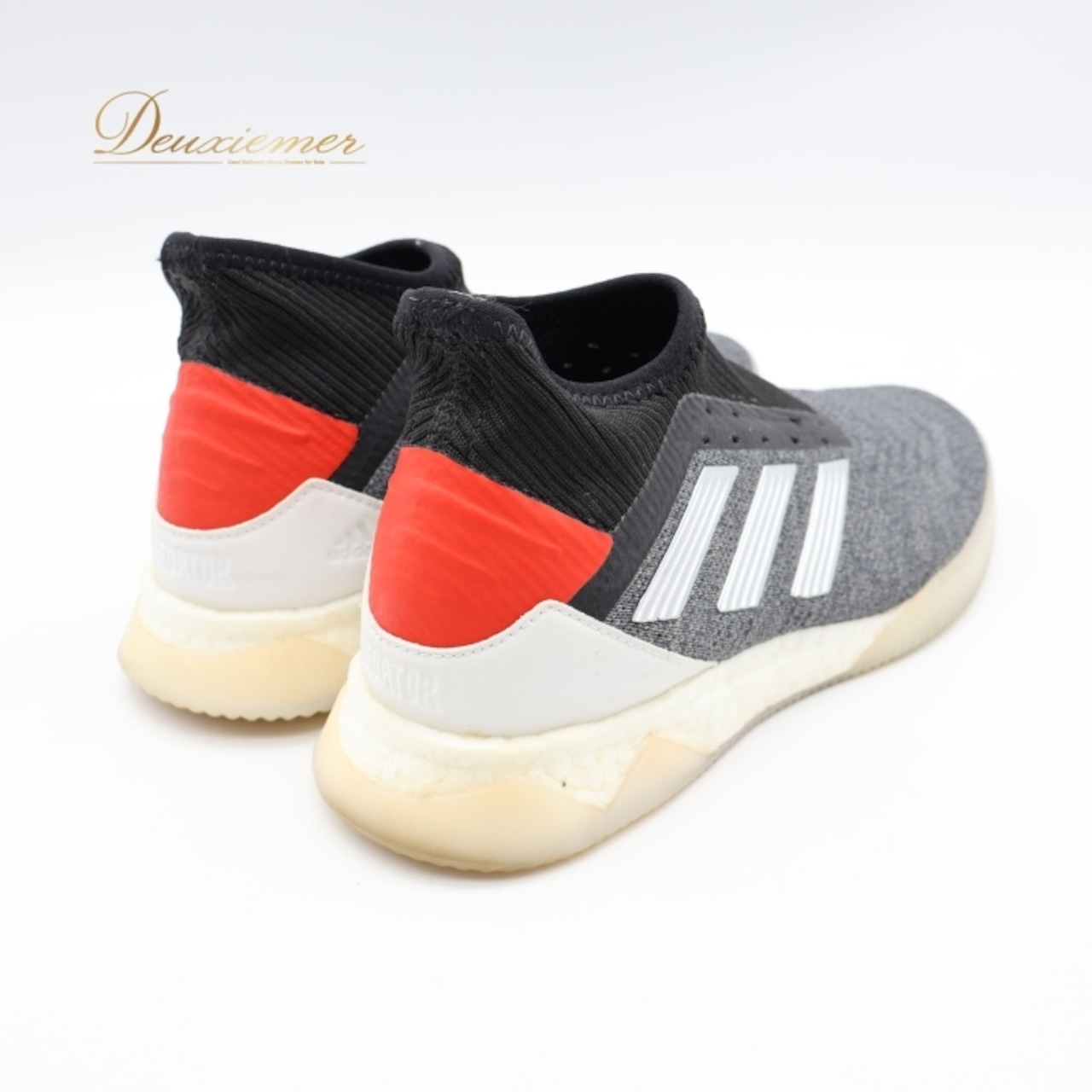 adidas スニーカー 25.5cm PREDATOR BOOST ブラック系 靴 くつ アディダス シューズ 黒 赤 おしゃれ かっこいい スポーツ 運動 グレイ系 レッド系