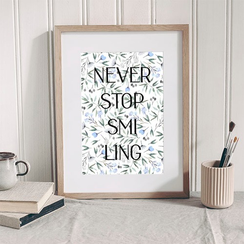 フローラルメッセージ / ポスター 写真 ミニマル 花柄 アートプリント フラワー 元気が出る文字入り