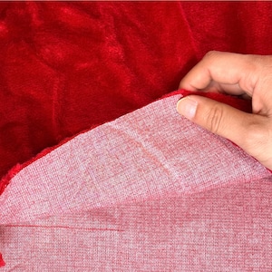 ★TC825◆1m◆アクリル混滑らかエコファー生地◆レッド