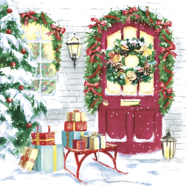 【Daisy】バラ売り2枚 ランチサイズ ペーパーナプキン Christmas House and Gifts ホワイト