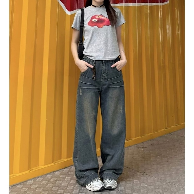 メルティングアップルグラフィックショートTシャツ 2col R02453