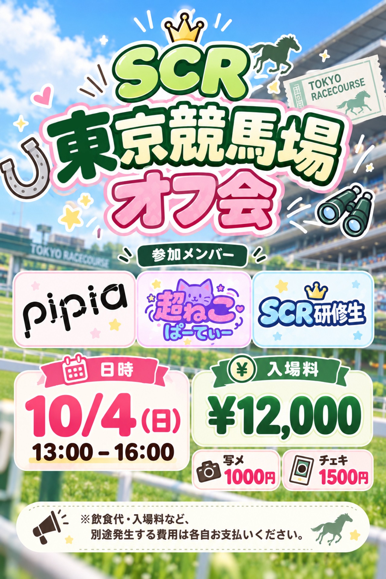 【精算切符】中京競馬場前駅発行　１３枚 SCR 東京競馬場オフ会 | pipiaオンラインショップ