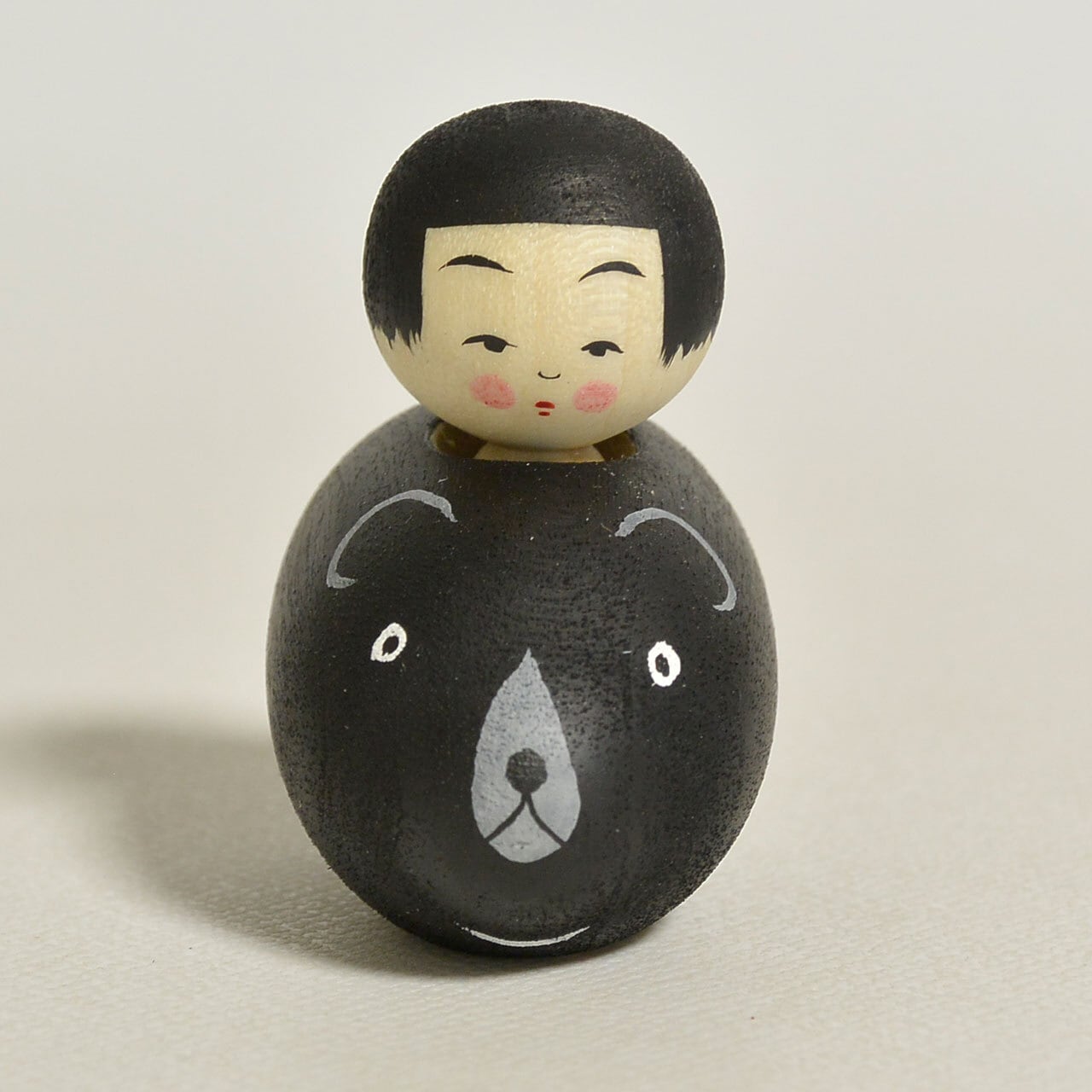 くま乗り金太郎ちゃんこけし 約1.5寸 約4.5m 鈴木明 工人（作並系