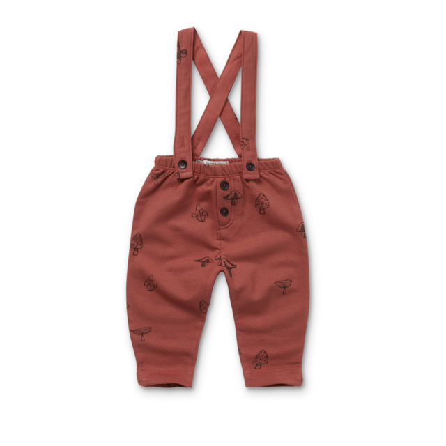【SPROET&SPROUT】Baby sweatpants Mushrooms print Burn red- ベビーパンツ マッシュルームプリント -