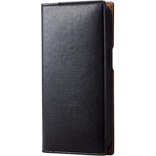 エレコム iPhone15 ケース 手帳型 レザー 革 イタリアブランド 上質 カードポケット×2 ブラック PM-A23APLFYILBK 2137