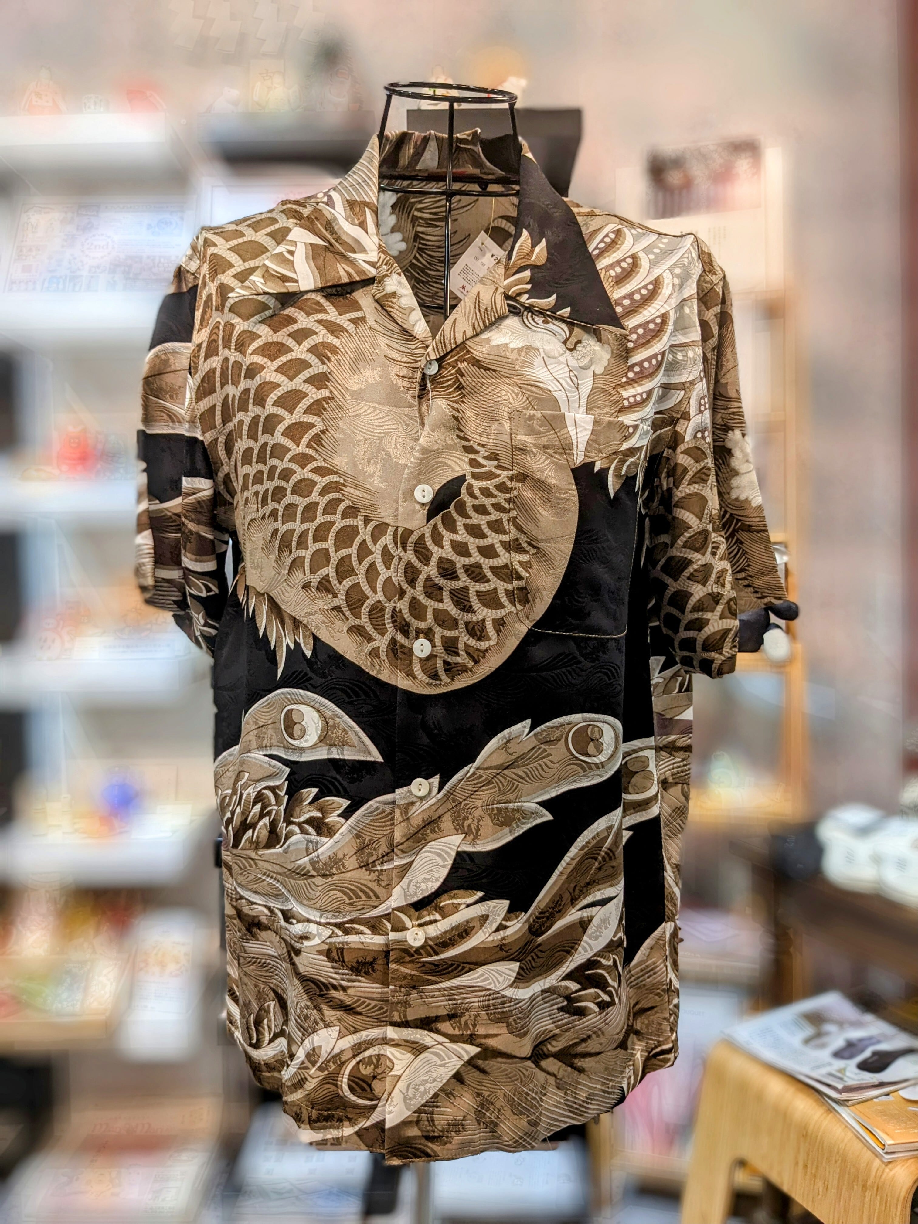 花旅楽団-シルクアロハシャツ 鳳凰 SS-401 | 風と地の吾