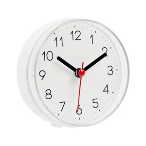 【在庫のみ】mooas 2WAY 静音 防水 浴室用時計 シャワー用時計 壁掛け時計 カチカチ音がしない静音タイプ 電池駆動型 吸盤付き壁取付型時計 キッチン時計 (ホワイト)