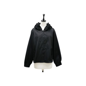 Frill hood blouson shirt