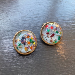 VINTAGE star glitter earrings