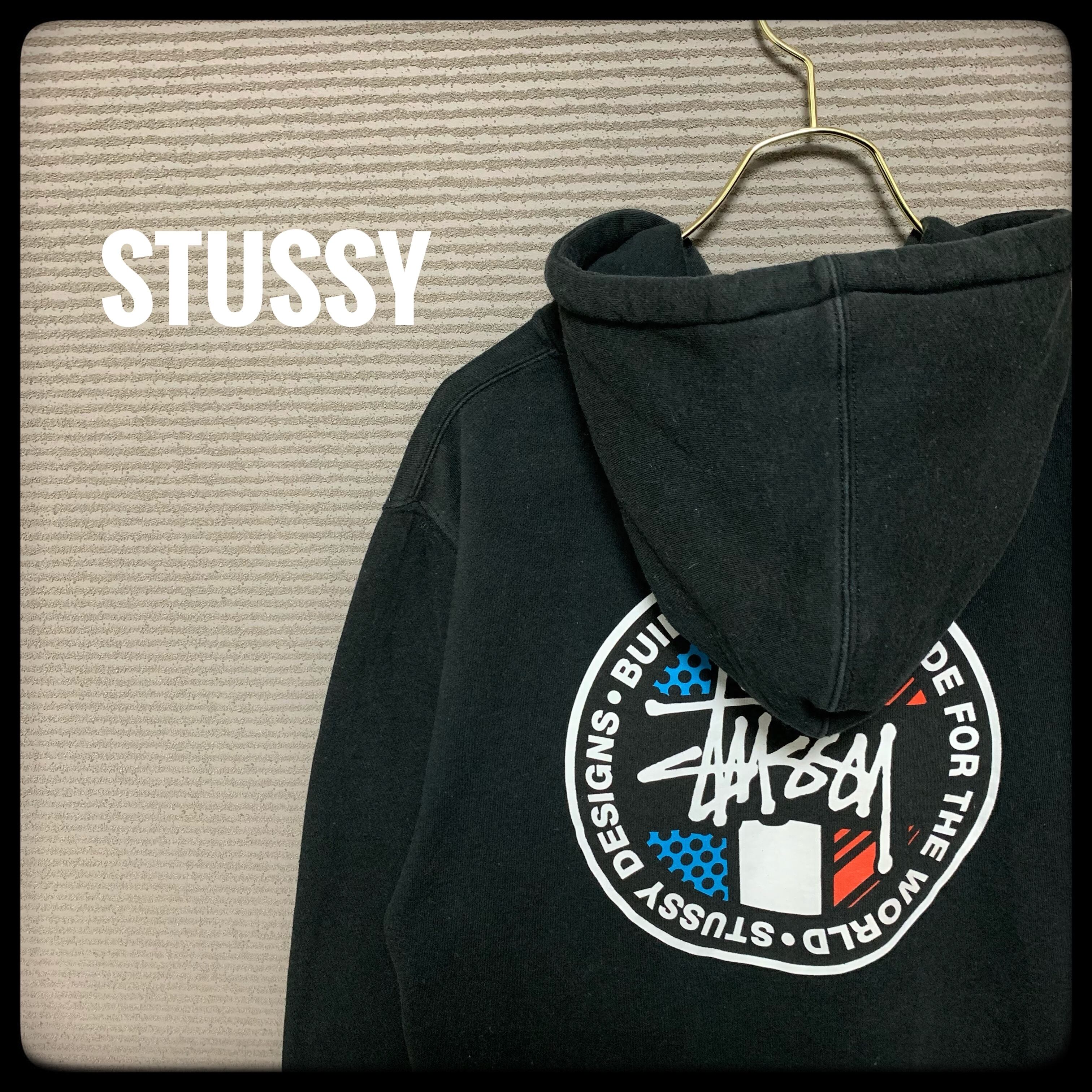 【希少デザイン】stussy ステューシー パーカー 入手困難 古着 M